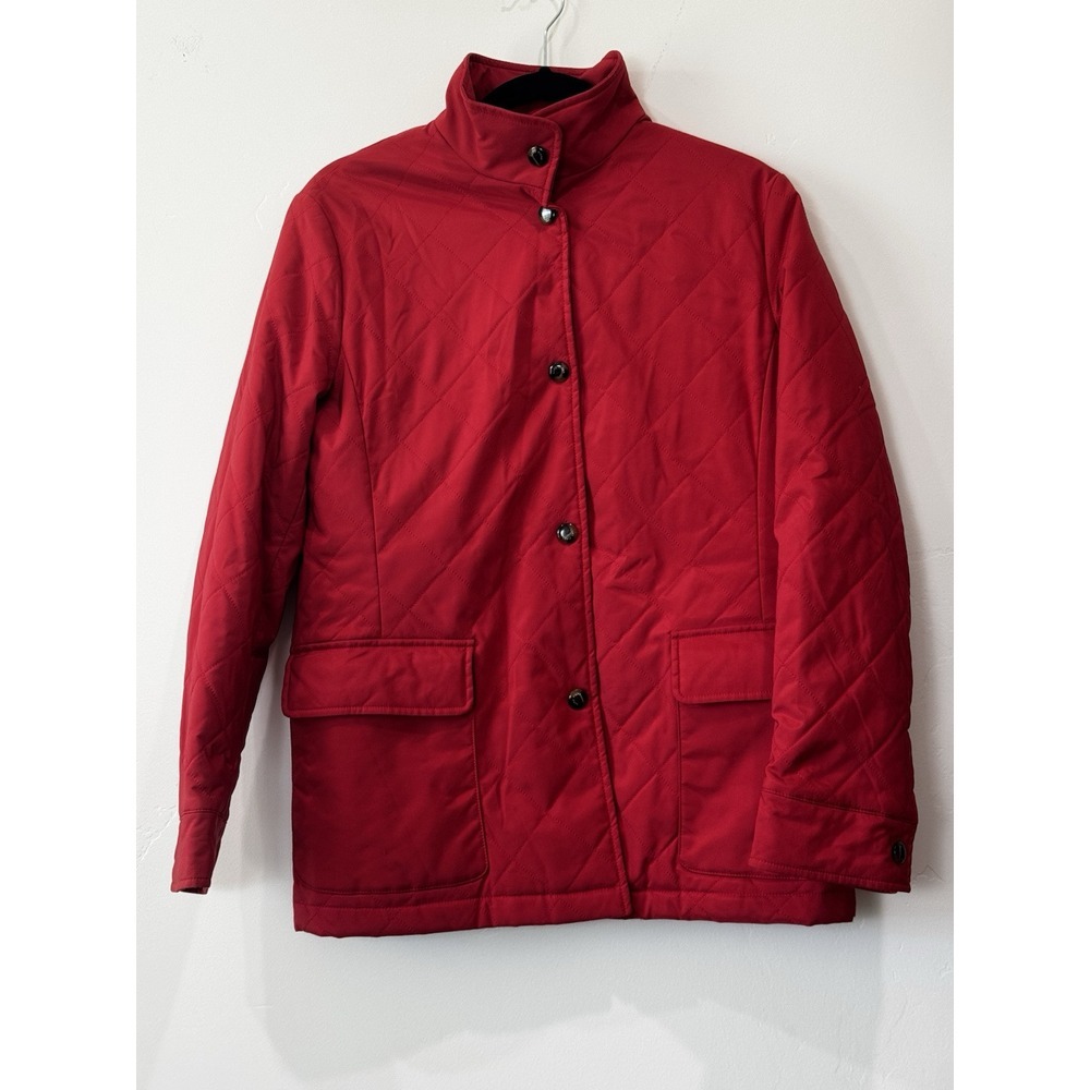 LORO PIANA Quilted Jacket Pinkish/Red Made In Italy Women's 44